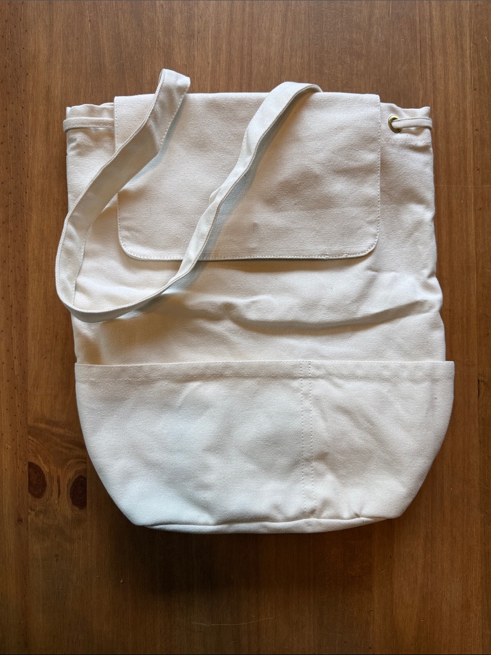 Everyday Canvas Tote in Off-White with Flap